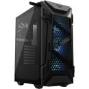 ASUS TUF Gaming GT301 ATX mid-tower compact case with tempered glass side panel, honeycomb front panel, 120mm AURA Addressable RGB fan, VGA holder, headphone hanger and 360mm radiator support.