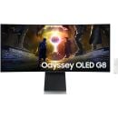 SAMSUNG Odyssey G8 Smart Gaming Monitor 34 inch G855D UWQHD OLED Display 3440 x 1440 175Hz Refresh Rate 0.03ms (GtG) Response Time AMD FreeSync Premium Pro & G-Sync Technology, Silver