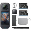 Insta360 X5 Action Camera Essential Bundle 114cm Invisible Sefie Stick Lens Cap Carry Case, 15m Waterproof 8K 360 Wind Guard with Dual 1/1.28" Sensors