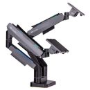 Thermaltake Dual RGB Gas‑Spring Monitor Arm (GEA‑MSR‑DMSBLK‑01) – 2×35″ Support, 20 kg/arm, 16.8M RGB Modes