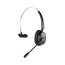 Promate Engage Wireless Mono Bluetooth Headset – HD Noise-Cancelling Microphone, Ergonomic Over-Ear Design, Built-in Controls, 14 Hours Talk Time, Adjustable Headband – Black