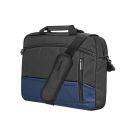 Promate Satchel‑MB Blue‑Black Laptop Messenger Bag – 15.6″ Padded Sleeve, Water‑Resistant, Luggage Belt, Multiple Compartments