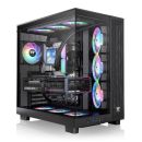 Thermaltake View 380 XL TG ARGB Black – Dual-Chamber ATX Mid-Tower Case, 4×120mm ARGB Fans, Hidden-Connector Ready, Tempered Glass Front & Side Panels- black