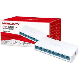 Mercusys MS108 8‑Port 10/100 Mbps Plug and Play Desktop Switch Fast Ethernet with Auto‑MDI/MDIX