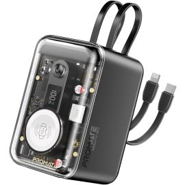   باور بانك بروميت 20000 مللي أمبير/ساعة، شاحن عالمي مع كابلات USB-C وLightning مدمجة، شاحن 3 وات لساعة Apple Watch