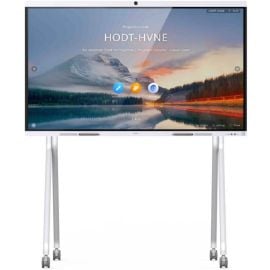 شاشة مؤتمرات HUAWEI IdeaHub B2 مع حامل متحرك من Huawei IdeaHub مقاس 86 بوصة IHB2-86PU بدقة 3840 × 2160 ودقة 4K UHD D-LED ومعدل تحديث 60 هرتز ووقت استجابة 25 مللي ثانية و20 نقطة لمس