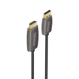 كابل بروميت برولينك-DP200 من منفذ DisplayPort إلى HDMI بطول مترين - دقة 4K بمعدل 60 هرتز، 18 جيجابت في الثانية، مضفر من النايلون المقوى، عمر افتراضي يصل إلى 10,000 ثنية، جاهز للتوصيل والتشغيل - أسود