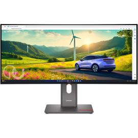 Lenovo ThinkVision Monitor 34 inch P34WD-40 WQHD IPS Display 3440 x 1440 120Hz Refresh Rate 4ms Extreme Mode Response Time 4-side Ultra Thin Bezel Black 
