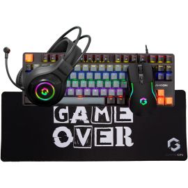 مجموعة ألعاب GAMEON VIPER XI الكل في واحد - لوحة مفاتيح ميكانيكية + سماعة رأس + ماوس 3600 نقطة في البوصة + لوحة ماوس 750 × 280 مم
