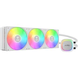 GAMDIAS AURA GL360 V2 White 360mm ARGB Liquid CPU Cooler – 3x 120mm Hydraulic PWM Fans, 12-Slot Motor, Hidden Cable Routing, Universal Socket Support