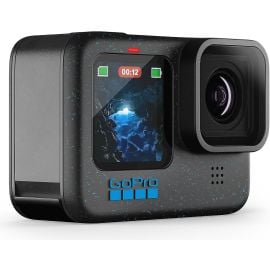 كاميرا أكشن GoPro HERO12 مقاومة للماء مع فيديو بدقة 5.3K60 Ultra HD، صور 27MP، مستشعر صورة HDR 1/1.9"، بث مباشر، وتثبيت للكاميرا كويبكام.