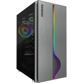 علبة كمبيوتر GAMDIAS Mars M1 ARGB متوسطة الحجم، مزودة بلوحة جانبية من الزجاج المقسى، ومروحتين مزودتين بإضاءة ARGB، ونظام تهوية محسّن، وإمكانية إدارة سهلة للكابلات.