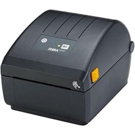طابعة ملصقات حرارية مباشرة Zebra ZD220D مقاس 4 بوصات، دقة 203 نقطة في البوصة، واجهة USB، سرعة طباعة 4 بوصات في الثانية، دعم EZPL (ZPL II / EPL II)، تصميم سطح مكتب صغير الحجم