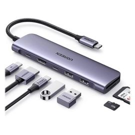 UGREEN USB-C Hub 2xUSB3.0 HDMI TF/SD with 5Gbps 4K PD Power Supply GREY