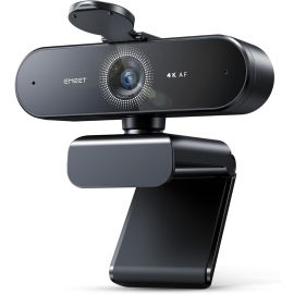 كاميرا ويب EMEET SmartCam NOVA 4K Ultra HD - دقة 4K حقيقية (3840×2160) بمعدل 30 إطارًا في الثانية، تركيز تلقائي PDAF، ميكروفونات مزدوجة مضادة للضوضاء، مجال رؤية 73 درجة، غطاء للخصوصية، توصيل وتشغيل USB - طراز NOVA 4K