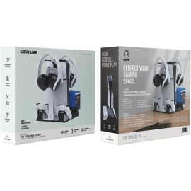 Green Lion PS5 Cooling Stand Charging Station - White