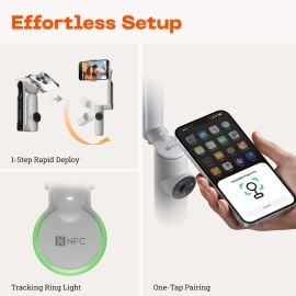 Insta360 Flow Pro - AI-Powered Gimbal Stabilizer for Smartphone Apple DockKit Enabled 360º Infinite Pan Tracking, 3-Axis Stabilization, Built-in Tripod Portable & Foldable AI Tracking
