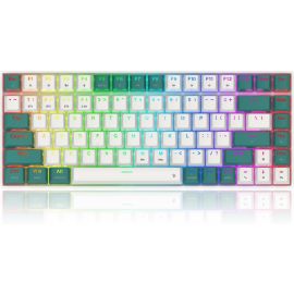 لوحة مفاتيح ميكانيكية Redragon K678WG-RGB-PRO بـ 82 مفتاحًا و3 أوضاع RGB - سلكية / 2.4 جيجاهرتز / بلوتوث، تبديل سريع، إضاءة RGB، تصميم 82 مفتاحًا