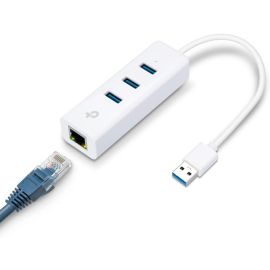 TP-Link UE330 USB 3.0 3-Port Hub & Gigabit Ethernet Adapter Expand Connectivity with Plug-and-Play Setup