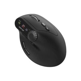 Green Lion Smart OLED Vertical Mouse – Ergonomic Design, 1200–4000 DPI, OLED Display, Dual Connectivity (2.4G & Bluetooth V5.1), 65H Battery Life, 500mAh Battery, Multi-Function Knob, 3 Million Clicks, Black
