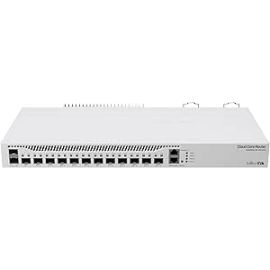 MikroTik CCR2004-1G-12S+2XS – Gigabit Ethernet Router, 1× GbE, 12× SFP+, 2× SFP28, 4GB RAM, 128MB NAND, Up to 3.4 Gbps, RouterOS v7, White