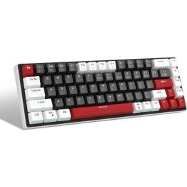 MAGEGEE SKY68 Wired Mechanical Keyboard — 68-Keys Compact, Blue Switch, Blue LED Backlight, English/Arabic, Black & White Dual-Tone  