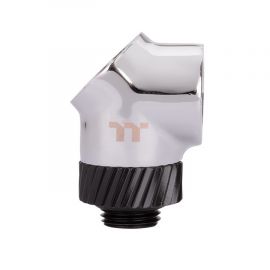 Thermaltake Pacific SF 45 & 90° Adapter Silver Black Screw Thread G 1/4 | CL-W398-CU00SL-A