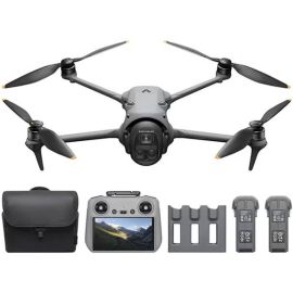 دي جي آي مافيك 4 برو كومبو فلّي مور مع جهاز التحكم DJI RC 2، طائرة درون رائدة بثلاث كاميرات مزودة بكاميرا هاسيلبلاد 100 ميجابكسل بمستشعر 4/3 CMOS، نقل فيديو يصل إلى 30 كم، ووقت طيران أقصى يصل إلى 51 دقيقة