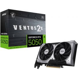 MSI GeForce RTX 5050 VENTUS 2X OC 8GB GDDR6 Graphics Card, 128-Bit Memory, 2602 MHz Engine Clock 2560 CUDA Cores, PCI Express Gen 5 x16 (uses x8)