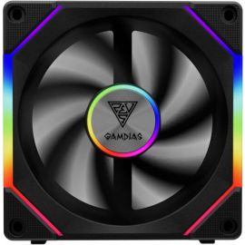 GAMDIAS AEOLUS P2-1201 120mm ARGB PWM Cooling Fan, 30mm High-Performance Fan, Cable-less Daisy-Chain, Swappable Blade, Hydraulic Bearing, 1000–2400 RPM, 75 CFM , Black