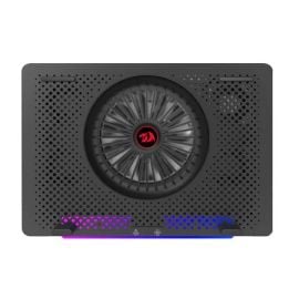 لوحة تبريد Redragon GCP500 Ivy RGB بخمس مراوح لأجهزة الكمبيوتر المحمولة - تناسب أجهزة الكمبيوتر المحمولة مقاس 12 بوصة إلى 17.3 بوصة، ارتفاع قابل للتعديل، منفذا USB، إضاءة RGB وتحكم في سرعة المروحة
