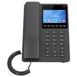 Grandstream GHP631 IP Hotel Phone Black HD Audio 2 SIP Accounts 2 Lines 3 Programmable Soft Keys 10 Speed Dial Keys Full Duplex Speaker PoE Integrated WiFi Dual Band 2.4 and 5 GHz Bluetooth 5.0 Wall Mountable