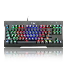 لوحة مفاتيح الألعاب الميكانيكية Redragon K561RGB VISNU، 87 مفتاحًا RGB - مفتاح أزرق، مقاومة للظلال بالكامل، مصنوعة من الألومنيوم ABS، مقاومة للماء IP67