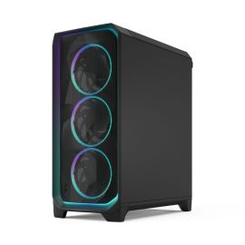 Fractal Design Meshify 3 Ambience Pro RGB Mid-Tower Case, Black, Tempered Glass Light Tint, E-ATX Support, 3×140mm ARGB Fans, 360mm Radiator, FD-C-MES3A-03