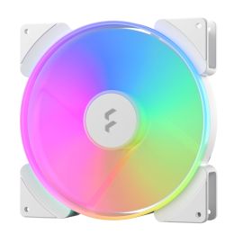 مروحة Fractal Design Prisma AL-18 180 مم ARGB PWM بيضاء - تبريد عالي تدفق الهواء، RGB قابل للعنونة، محمل بندقية صامت - FD-FAN-PRI-AL18-PWM-WT
