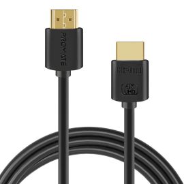 Promate proLink4K2-10M 4K 60 Hz HDMI 2.0 Cable – 10 m, Ethernet & 3D Support, 24K Gold-Plated Connectors, Low-Profile Design – High-Bandwidth 18 Gb/s