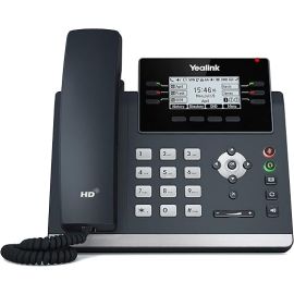 هاتف Yealink SIP-T42U IP – مزود بخاصية PoE، وتقنية Optima HD Voice، مع شاشة LCD خلفية بحجم 2.7 بوصة (192×64)، باللون الأسود