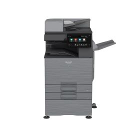 طابعة شارب BP-50C45 متعددة الوظائف بالألوان مقاس A3 - سرعة طباعة 45 صفحة في الدقيقة، طباعة/نسخ/مسح ضوئي، طباعة على الوجهين، ذاكرة وصول عشوائي (RADF)، شاشة لمس 10.1 بوصة، ذاكرة وصول عشوائي (RAM) سعة 5 جيجابايت، قرص SSD سعة 128 جيجابايت، درجان وخزانة