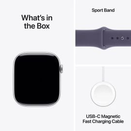Apple Watch Series 11 GPS 46mm Silver Aluminium Case Purple Fog Sport Band