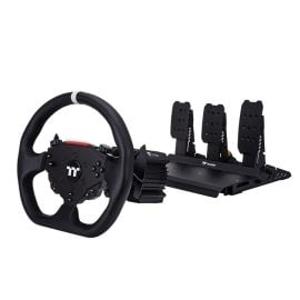 Thermaltake G6 Direct Drive Racing Wheel with Pedals Bundle – 13″ D-Shape Wheel, 6 Nm Direct-Drive Motor, Full-Metal Pedals, Quick-Release System
