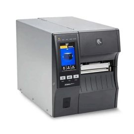 طابعة نقل حراري صناعية Zebra ZT411، عرض طباعة 4 بوصات، دقة 203 نقطة في البوصة، USB، Ethernet، تسلسلي، اتصال بلوتوث منخفض الطاقة مع شاشة لمس ملونة