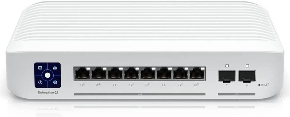 Ubiquiti UniFi USW-Enterprise-8-PoE 8-Port Managed 2.5 GbE PoE+ Switch with 2×10 GbE SFP+,120 W PoE Budget
