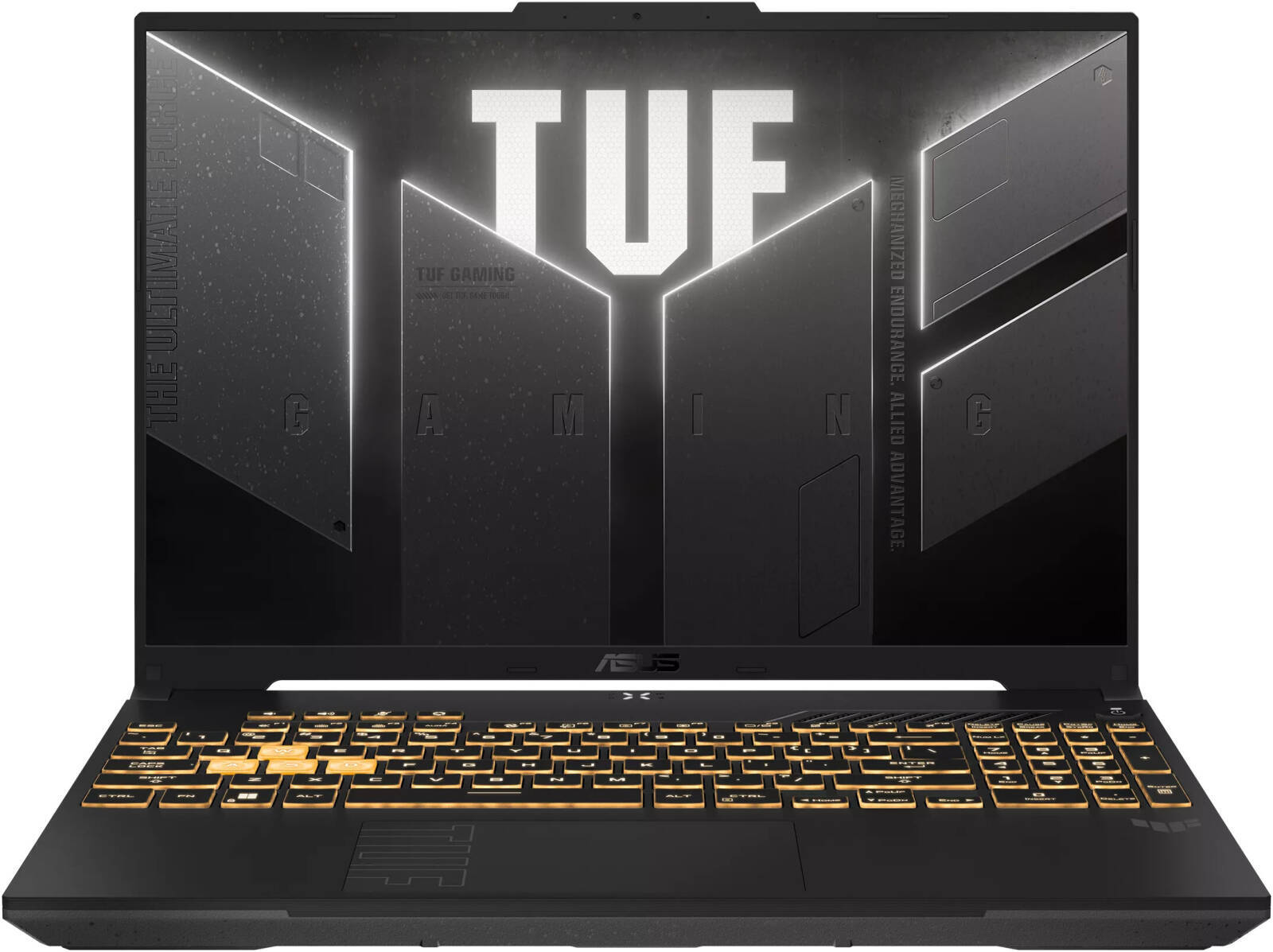ASUS TUF Gaming F16 FX607VJB‑RL123W لابتوب ألعاب معالج Intel Core 5‑210H ذاكرة عشوائية 16GB تخزين 512GB SSD بطاقة رسومات NVIDIA GeForce RTX 3050‑6GB شاشة 16″ WUXGA IPS 144Hz نظام التشغيل Windows 11 Home لوحة مفاتيح إنجليزية وعربية - رمادي ميكا