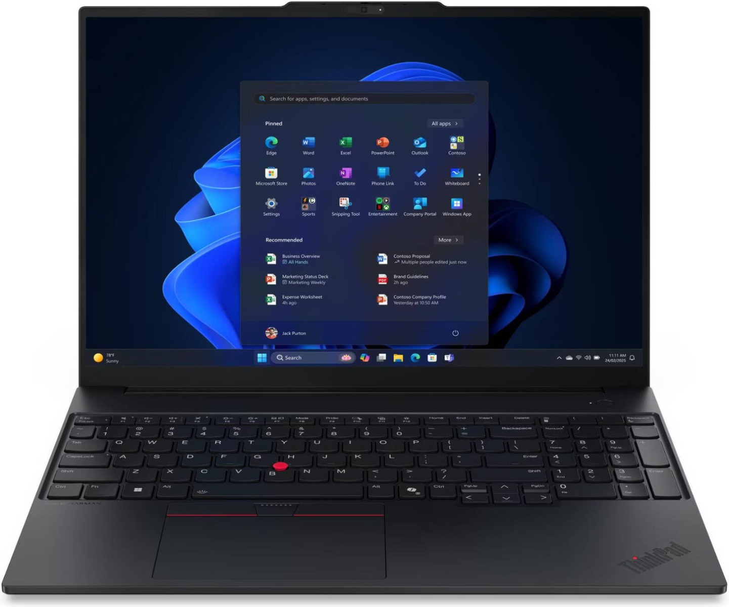 Lenovo ThinkPad E16 Gen 2 Laptop Intel Core Ultra 7-155U Processor 16GB Ram 512GB SSD Storage Intel Graphics 16 Inch WUXGA IPS Touch Display Operating System Windows 11 Pro English Keyboard - Black  