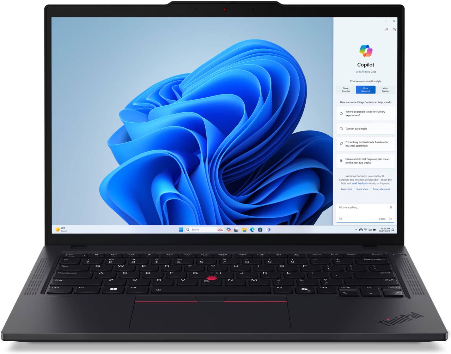 Lenovo ThinkPad T14 Gen 5 Laptop Intel Core Ultra 7 155U Processor 16GB RAM 512GB SSD Storage Intel Graphics 14 inch WUXGA Display Operating System (Dos/No OS) English Keyboard Black