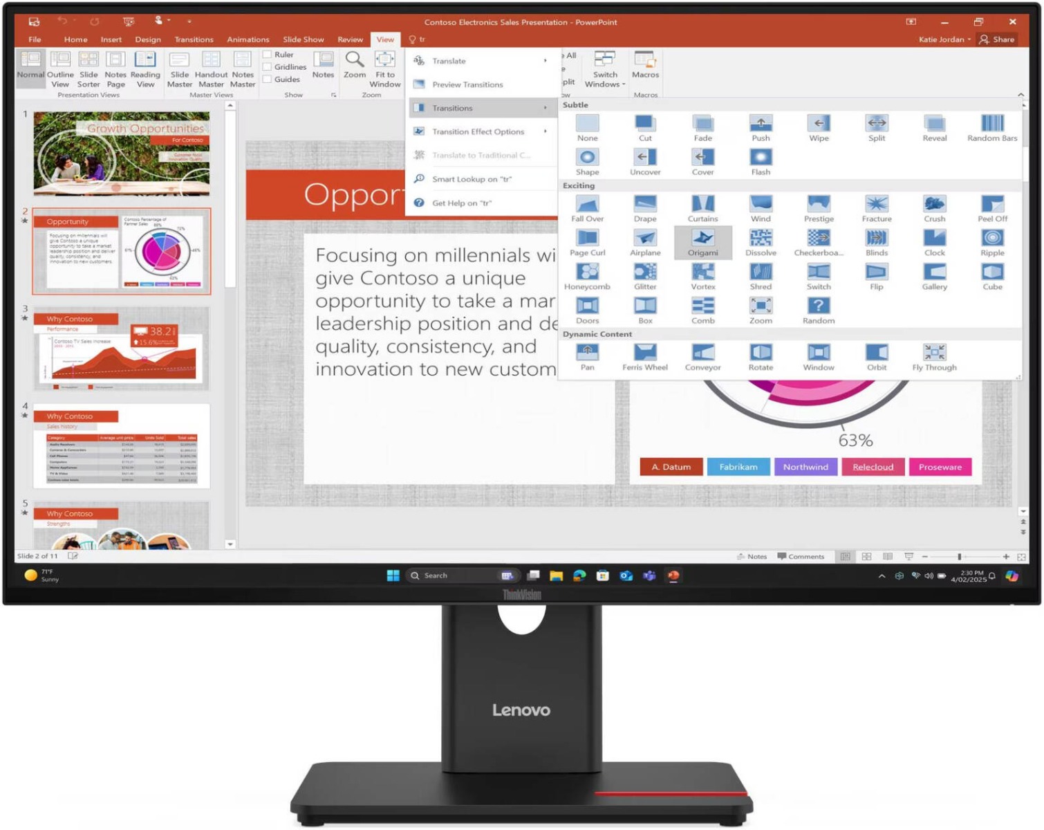 Lenovo ThinkVision Monitor 27 inch T27-40 FHD IPS Display 1920 x 1080 120Hz Refresh Rate 4ms GtG (Extreme mode) / 6ms GtG (Typical mode) 99% sRGB Eclipse Black