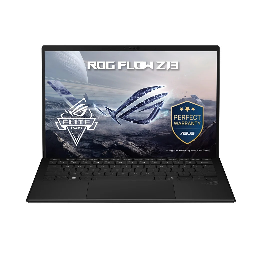 ASUS ROG Flow Z13 GZ302EA-RU008W كمبيوتر محمول للألعاب بمعالج AMD Ryzen AI MAX+ 395 وذاكرة RAM بسعة 32 جيجابايت وتخزين SSD بسعة 1 تيرابايت ورسوميات AMD Radeon 8060S وشاشة لمس WQXGA مقاس 13.4 بوصة بتردد 180 هرتز ونظام تشغيل Windows 11 Home ولوحة مفاتيح إنج
