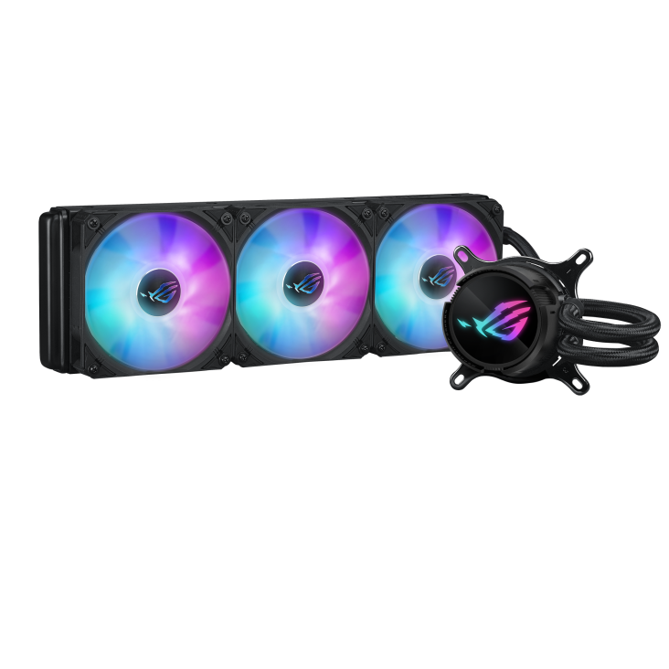 ASUS ROG STRIX LC III 360 ARGB CPU Liquid Cooling 3x ROG Strix AF-12S aRGB 120mm Fans 360° Rotating ROG Logo  360mm Radiator 