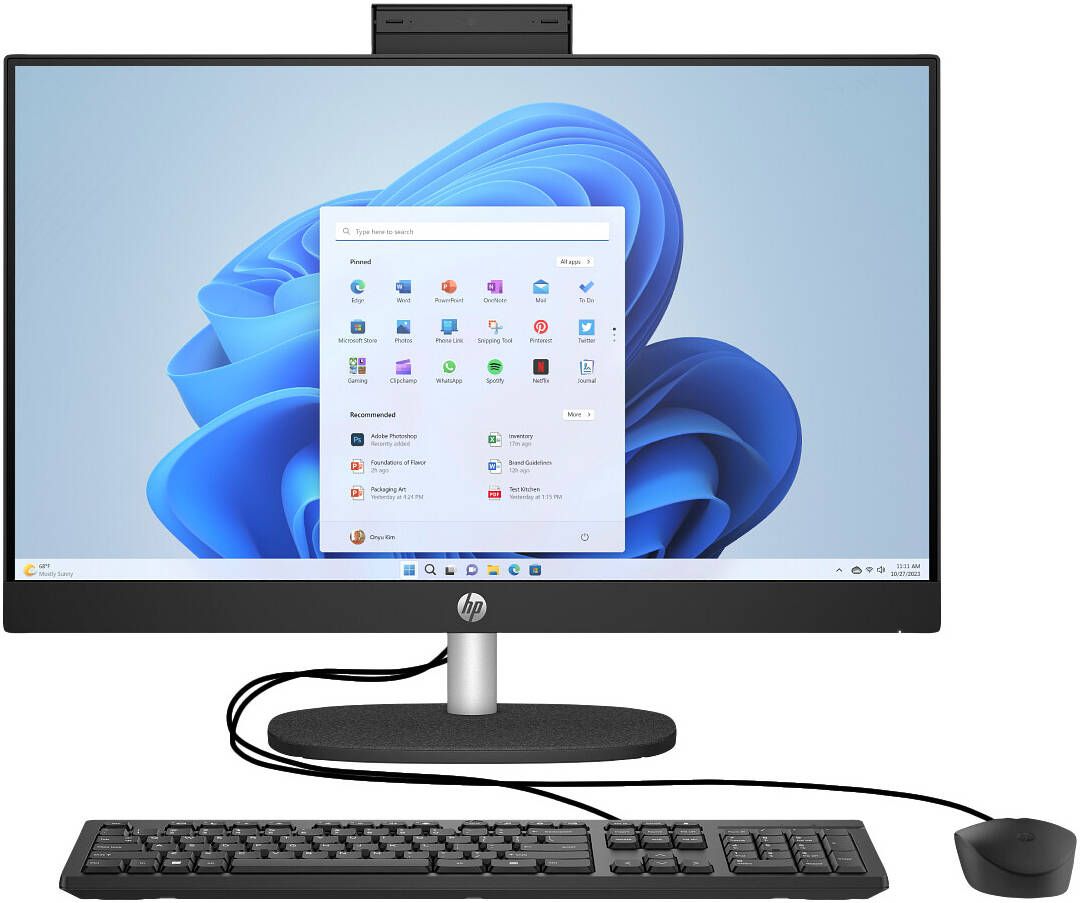 HP AIO 27-cr0164nh All-in-One Intel Core Ultra 7-155U Processor 8GB Ram 512GB SSD Storage Intel Graphics 27 Inch FHD Touch Display Operating System (Dos/No OS) English Keyboard - Jet Black