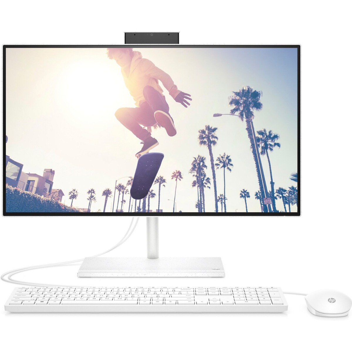 HP All-in-One 24-cb1023nh Bundle All-in-One PC 12th Generation Intel Core I5-1235U 8GB 512GB SSD 23.8 Full HD Touch Intel Iris Xe Graphics Operating System (Dos/No OS)  White English Keyboard 